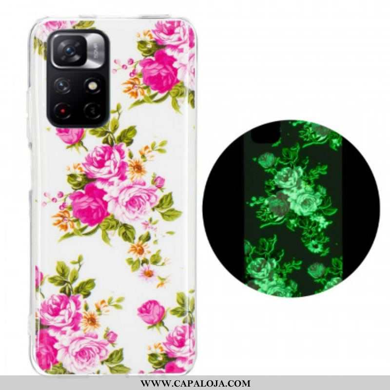 Capa Para Xiaomi Redmi Note 11 Pro Plus 5G Flores Da Liberdade Fluorescentes