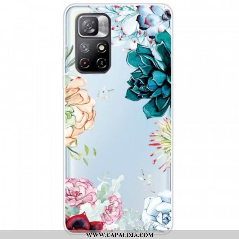 Capa Para Xiaomi Redmi Note 11 Pro Plus 5G Flores Em Aquarela Sem Costura