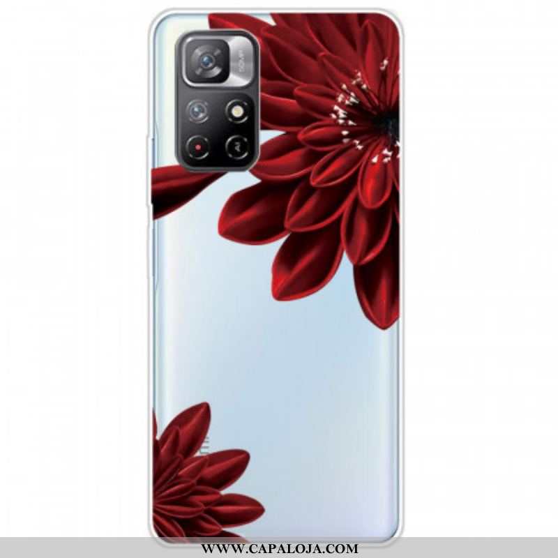 Capa Para Xiaomi Redmi Note 11 Pro Plus 5G Flores Vermelhas