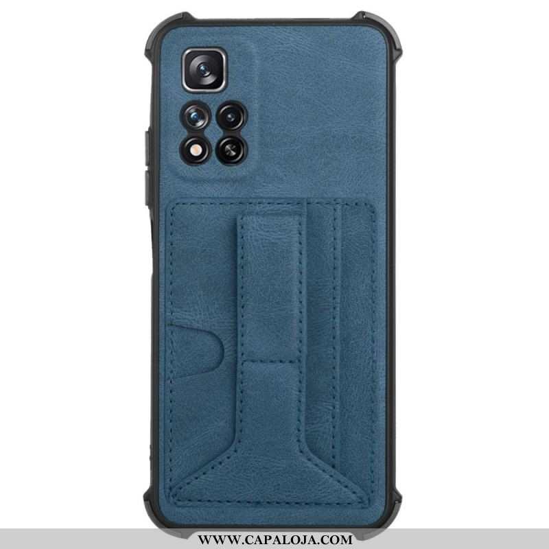 Capa Para Xiaomi Redmi Note 11 Pro Plus 5G Suporte De Couro E Porta-cartões