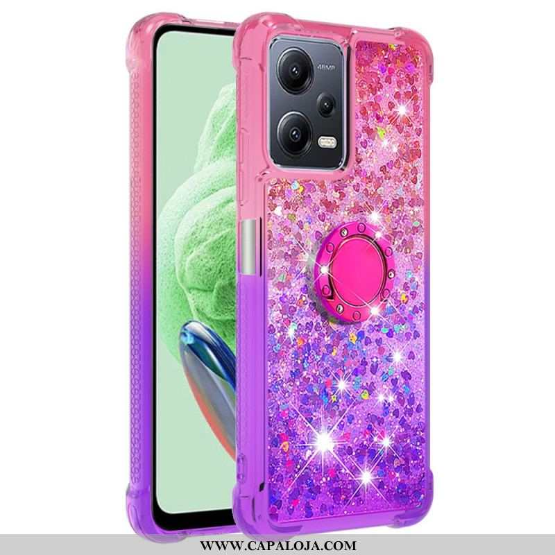 Capa Para Xiaomi Redmi Note 12 5G Suporte De Anel Glitter