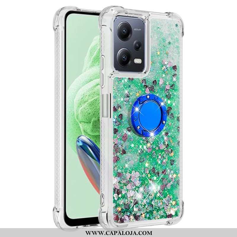 Capa Para Xiaomi Redmi Note 12 5G Suporte Para Anel De Lantejoulas Coloridas