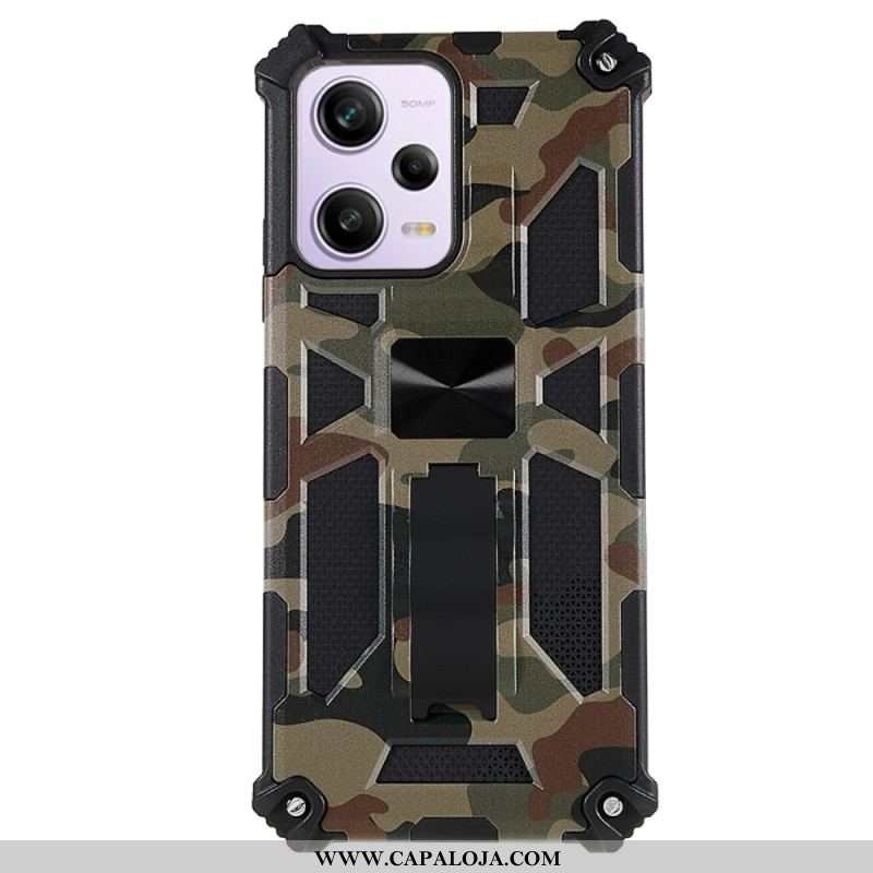 Capa Para Xiaomi Redmi Note 12 5G Suporte Removível De Camuflagem