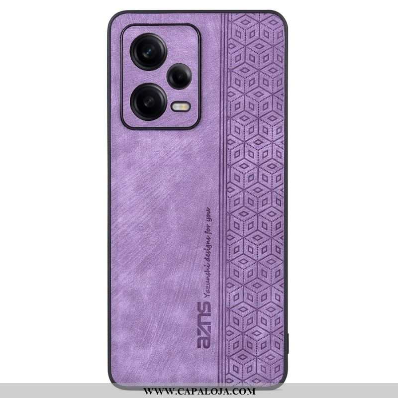 Capa Para Xiaomi Redmi Note 12 Pro Efeito Couro Azns