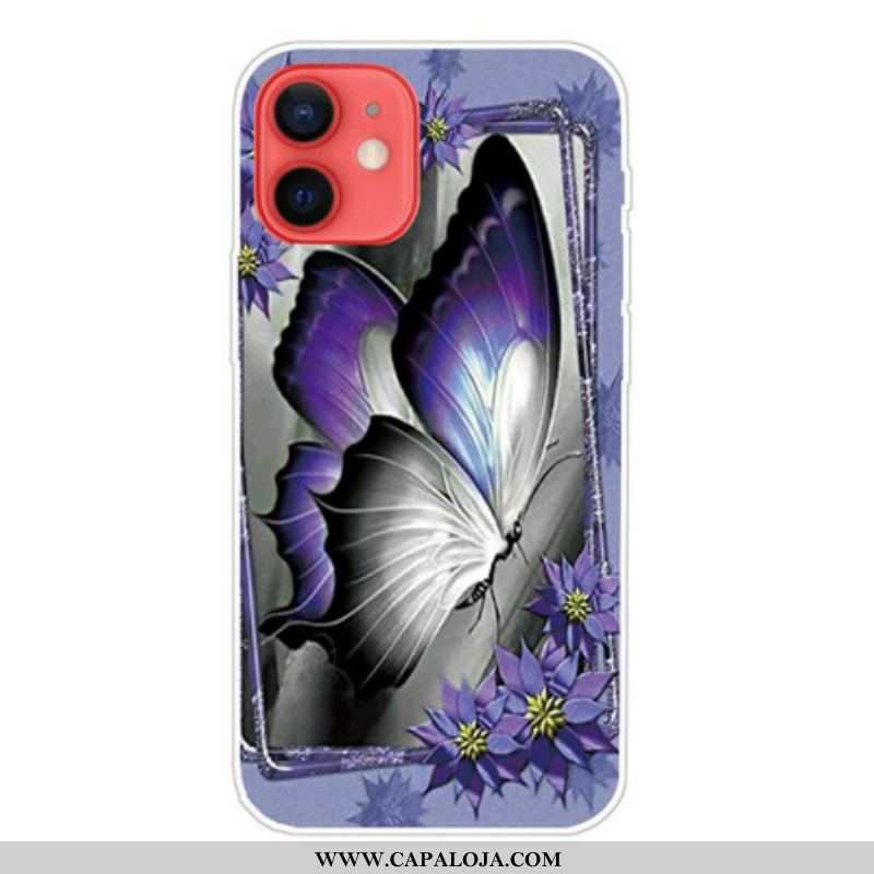 Capa Para iPhone 13 Mini Borboleta Real