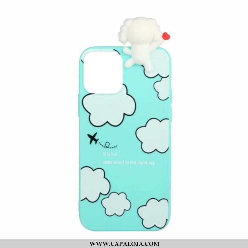 Capa Para iPhone 13 Mini Cachorro 3d Nas Nuvens