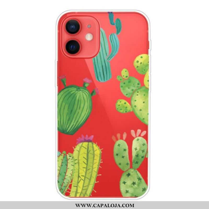 Capa Para iPhone 13 Mini Cactos Aquarela