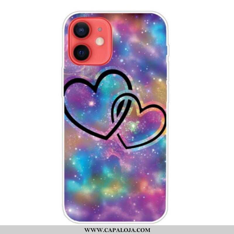 Capa Para iPhone 13 Mini Corações Acorrentados