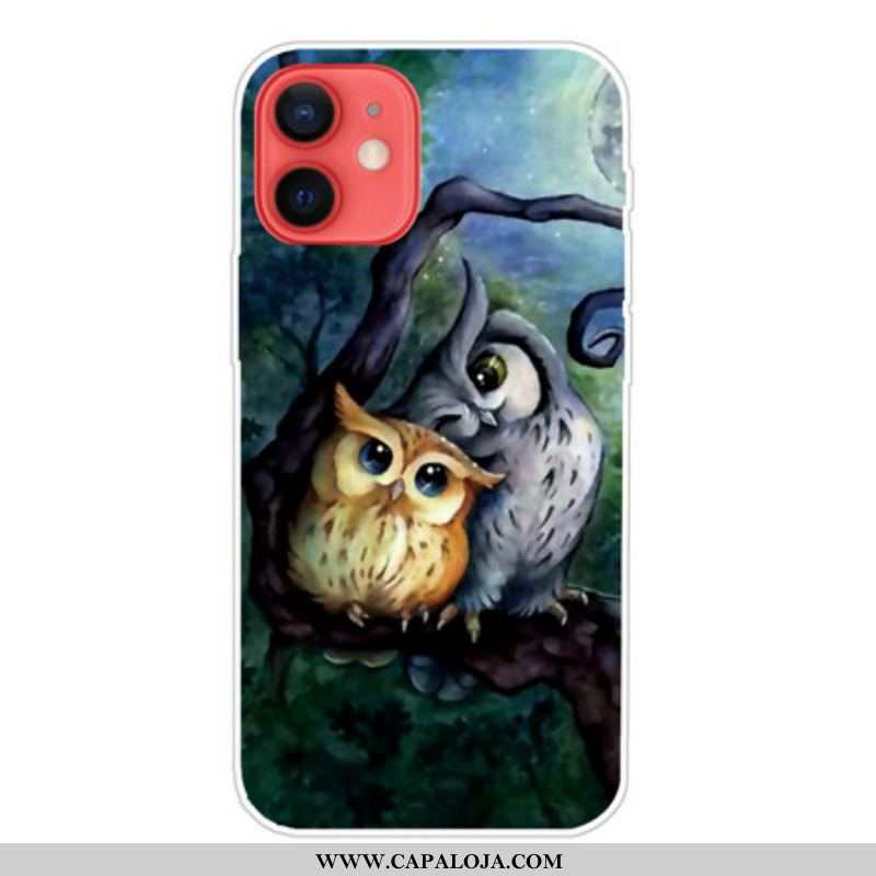 Capa Para iPhone 13 Mini Corujas Pintando