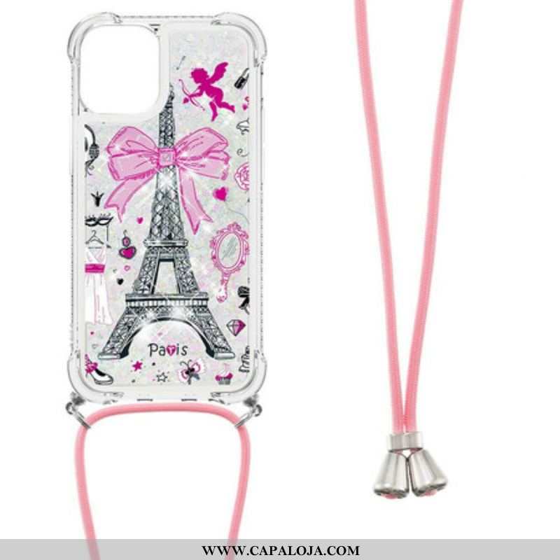 Capa Para iPhone 13 Mini De celular Na Torre Eiffel Cordon