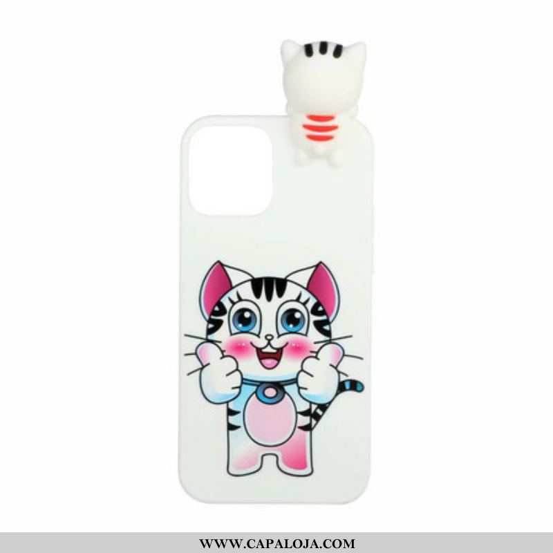 Capa Para iPhone 13 Mini Diversão Em 3d Para Gatos