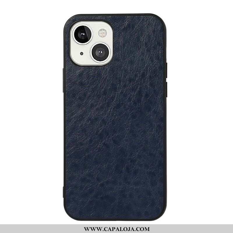 Capa Para iPhone 13 Mini Elegância Efeito Couro