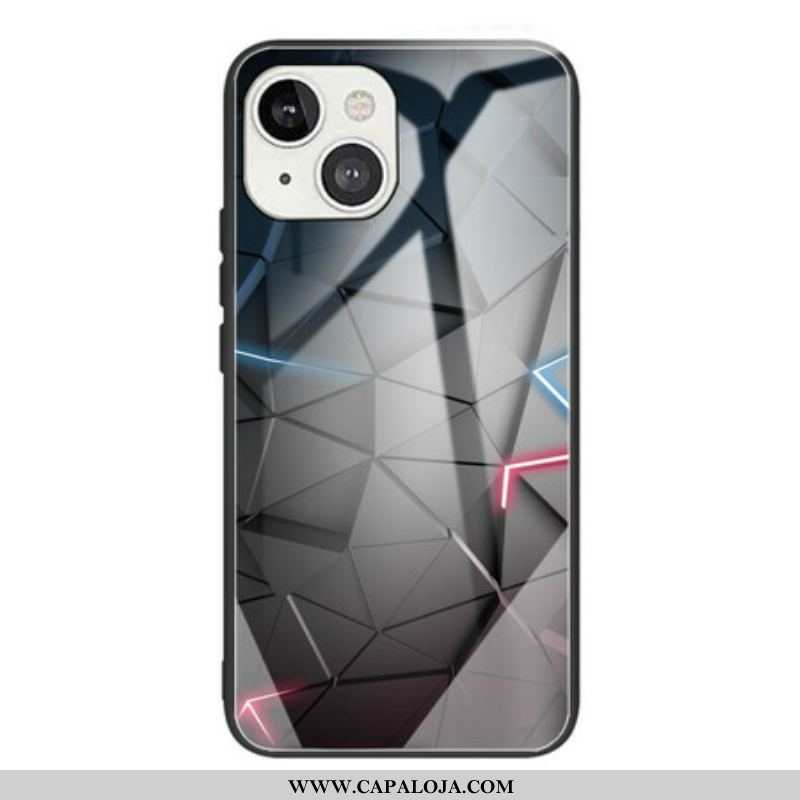 Capa Para iPhone 13 Mini Geometria Do Vidro Temperado