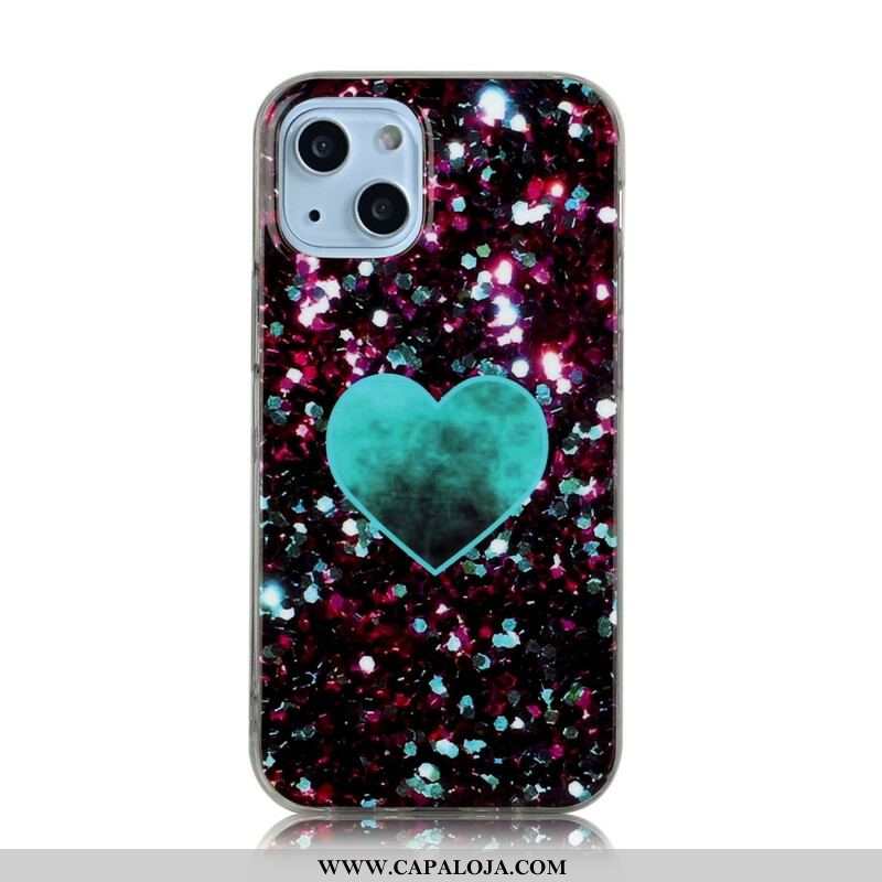 Capa Para iPhone 13 Mini Glitter Mármore