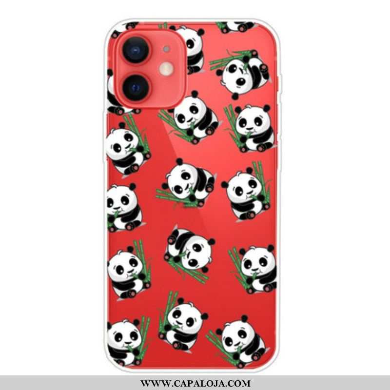 Capa Para iPhone 13 Mini Pequenos Pandas