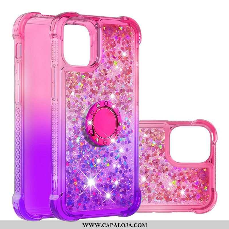 Capa Para iPhone 13 Mini Suporte De Anel Glitter