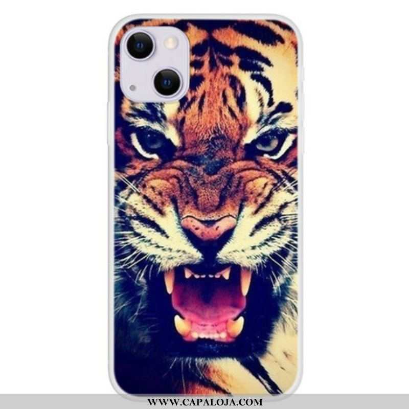 Capa Para iPhone 13 Mini Tigre Frontal