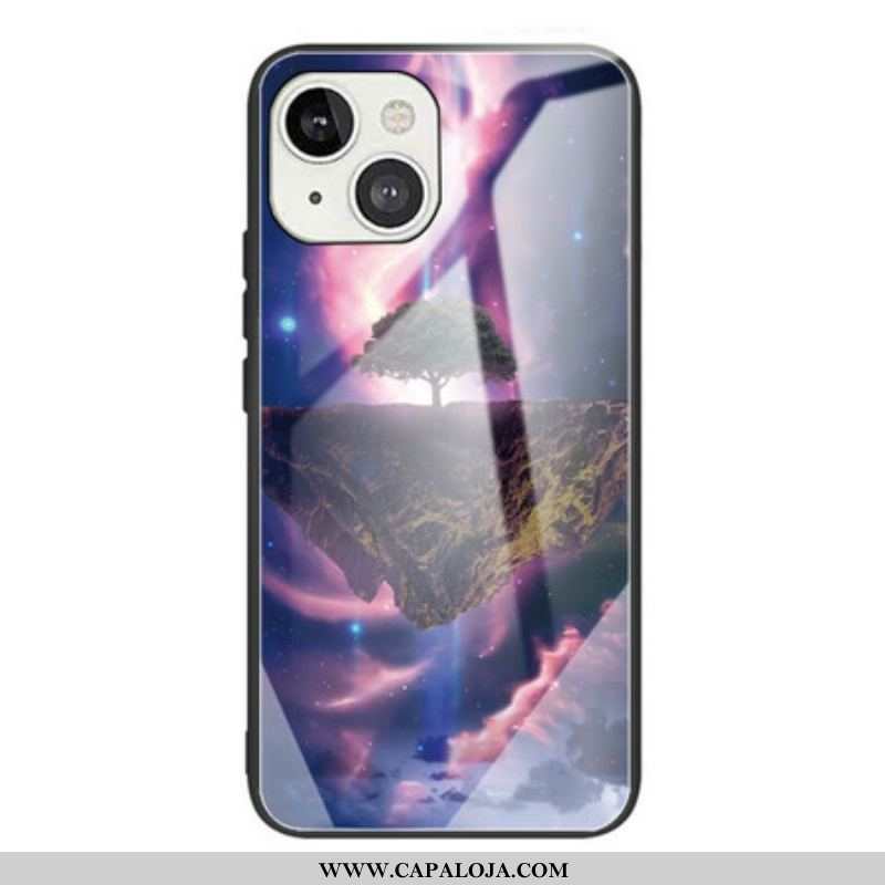 Capa Para iPhone 13 Mini Vidro Temperado Da Árvore Do Mundo