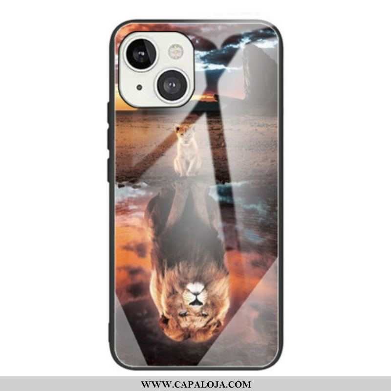 Capa Para iPhone 13 Mini Vidro Temperado Do Sonho Do Filhote De Leão