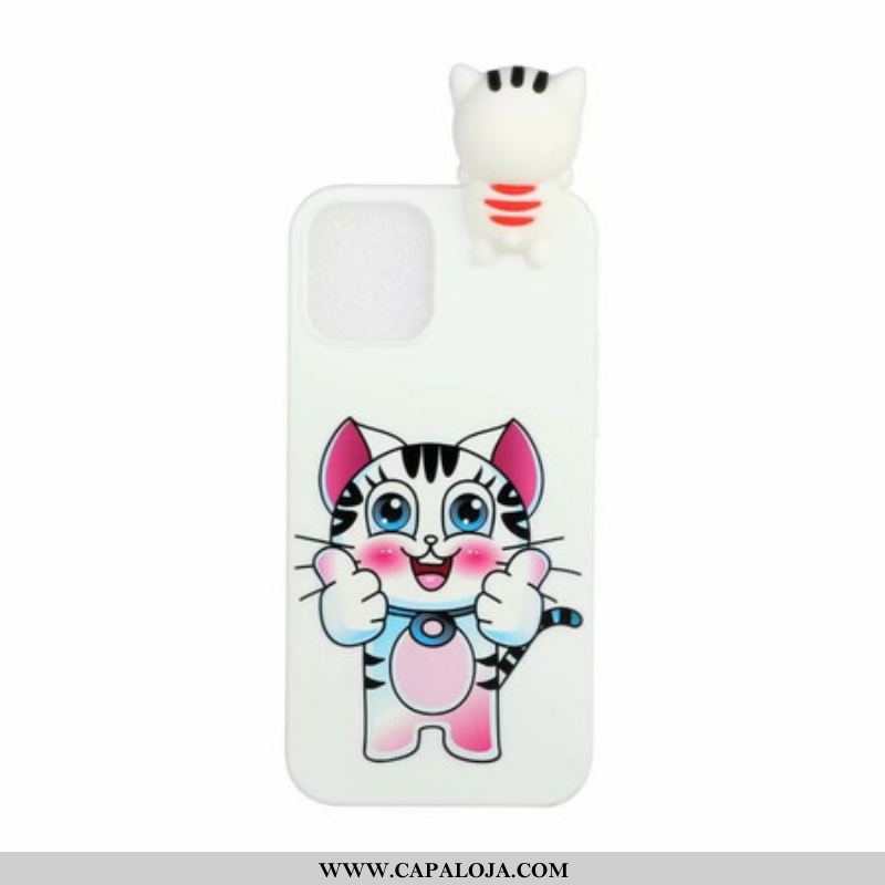 Capa Para iPhone 13 Pro Gato Divertido 3d