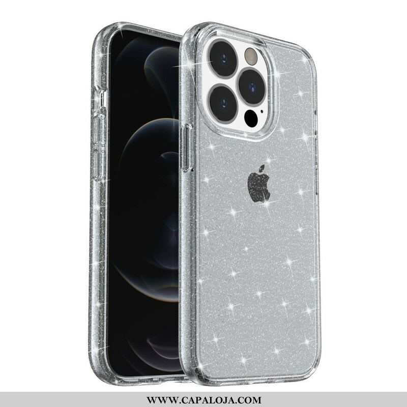 Capa Para iPhone 13 Pro Lantejoulas Transparentes