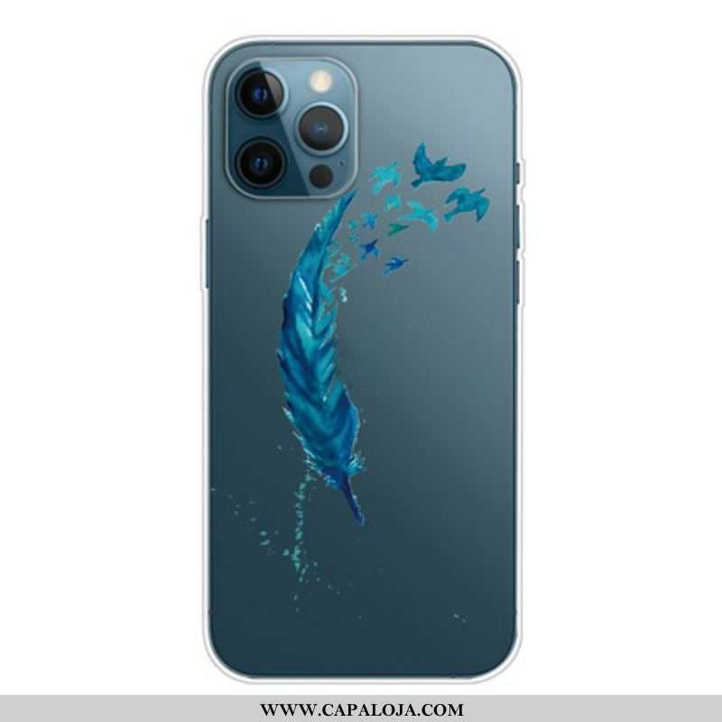 Capa Para iPhone 13 Pro Linda Pena Azul