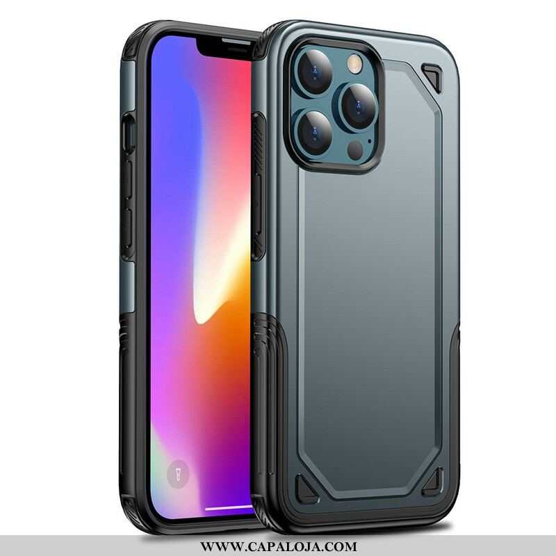 Capa Para iPhone 13 Pro Max Efeito De Metal De Armadura