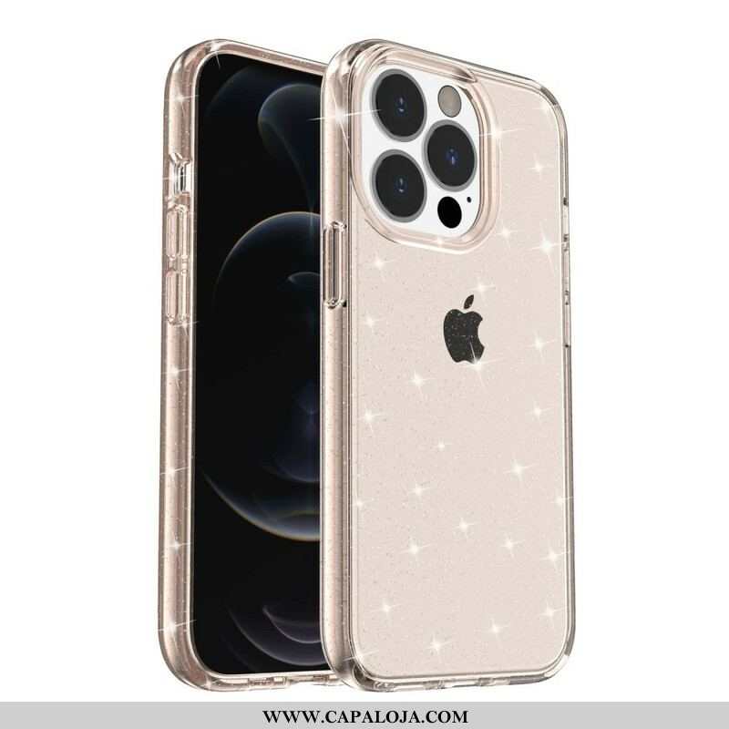 Capa Para iPhone 13 Pro Max Lantejoulas Transparentes