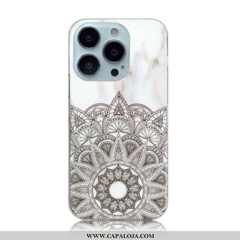 Capa Para iPhone 13 Pro Max Mandala Marmorizada