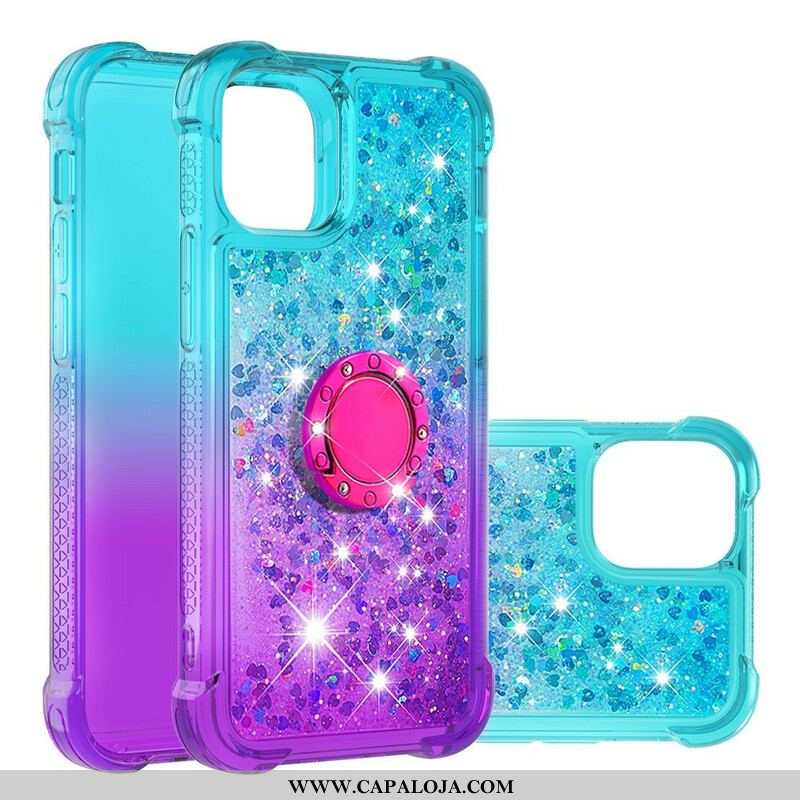 Capa Para iPhone 13 Pro Max Suporte De Anel Glitter