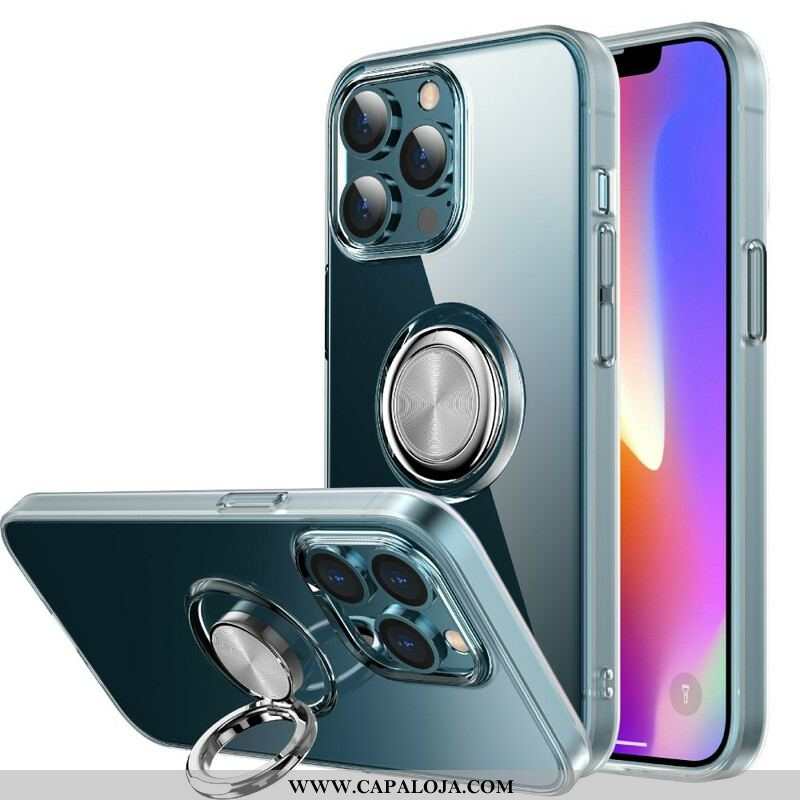 Capa Para iPhone 13 Pro Max Transparente Com Suporte De Anel