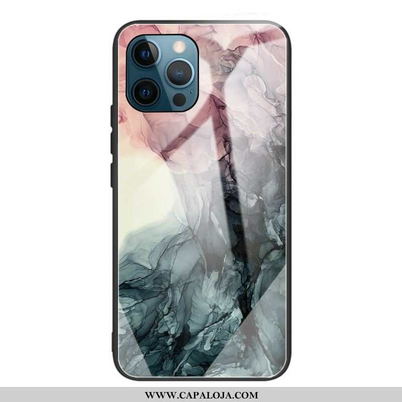 Capa Para iPhone 13 Pro Max Vidro Temperado De Mármore