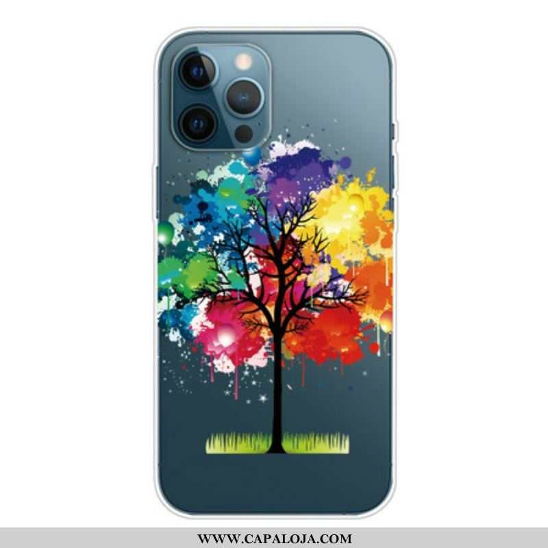 Capa Para iPhone 13 Pro Max Árvore Aquarela Perfeita