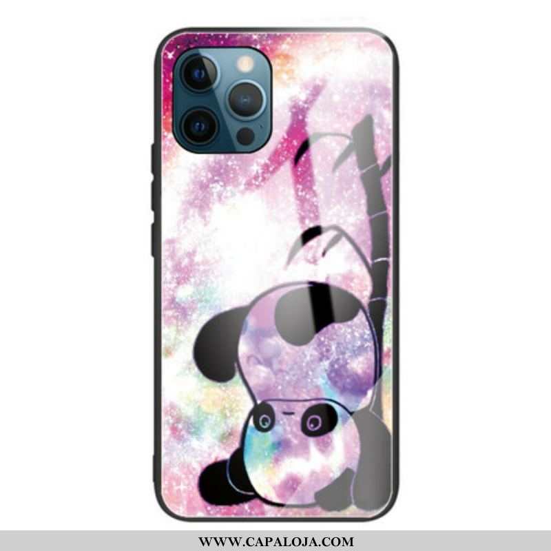 Capa Para iPhone 13 Pro Panda E Vidro Temperado De Bambu