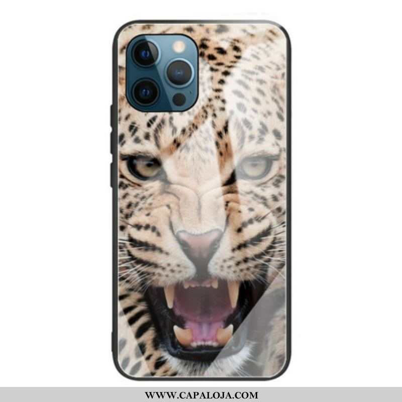 Capa Para iPhone 13 Pro Vidro Temperado Leopardo