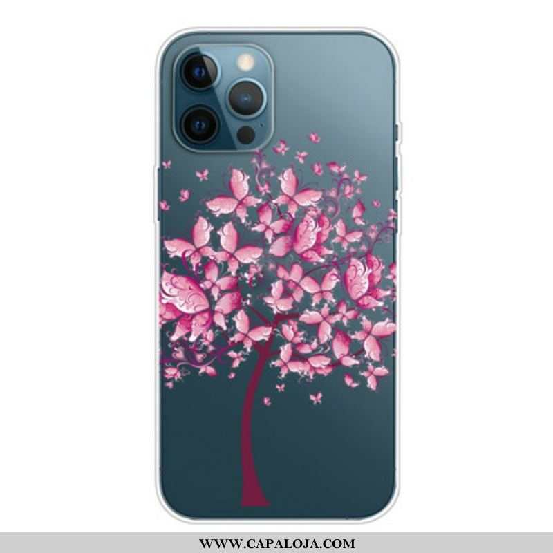 Capa Para iPhone 13 Pro Árvore Cor-de-rosa