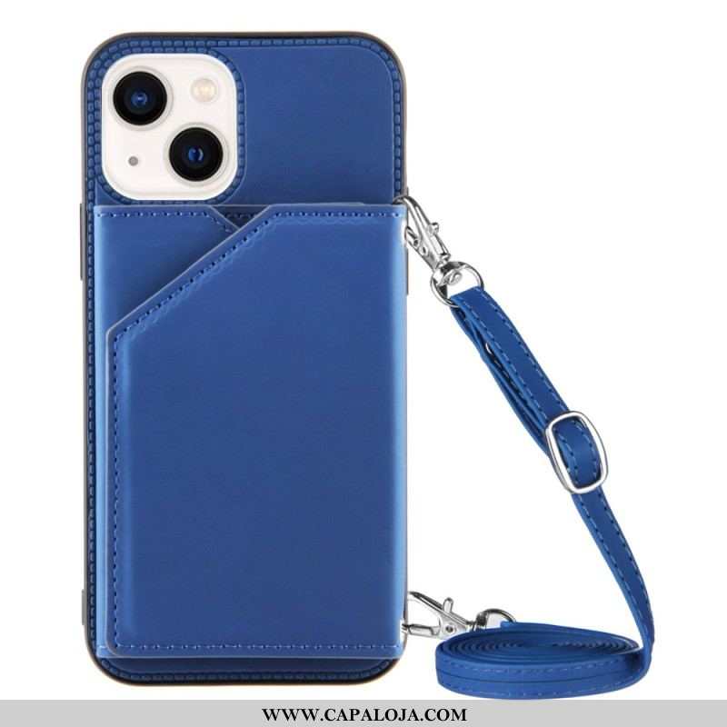 Capa Para iPhone 14 Alça De Ombro Porta-cartões