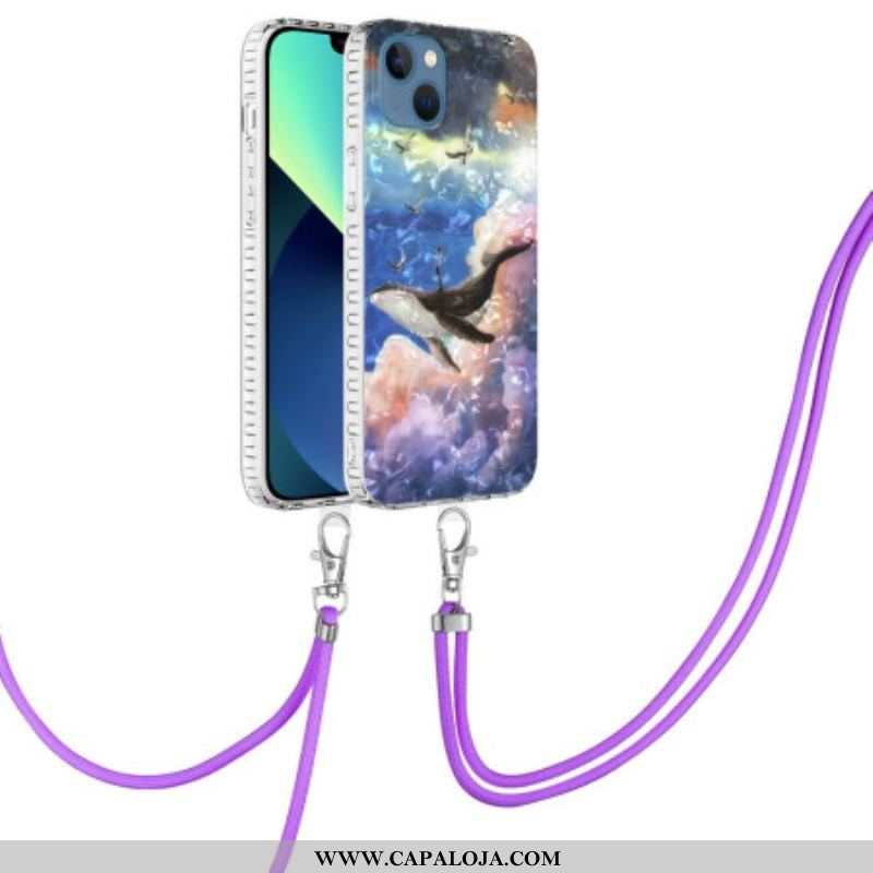 Capa Para iPhone 14 Baleia Estilizada