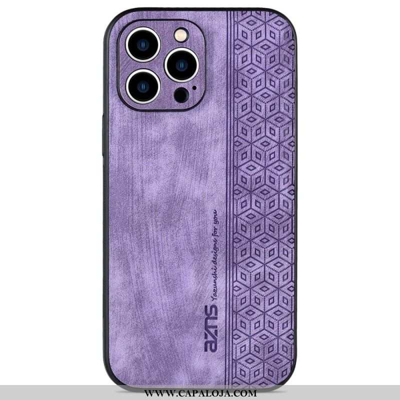 Capa Para iPhone 14 Efeito Couro Azns