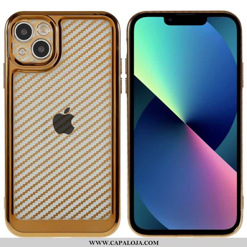 Capa Para iPhone 14 Elegante Fibra De Carbono