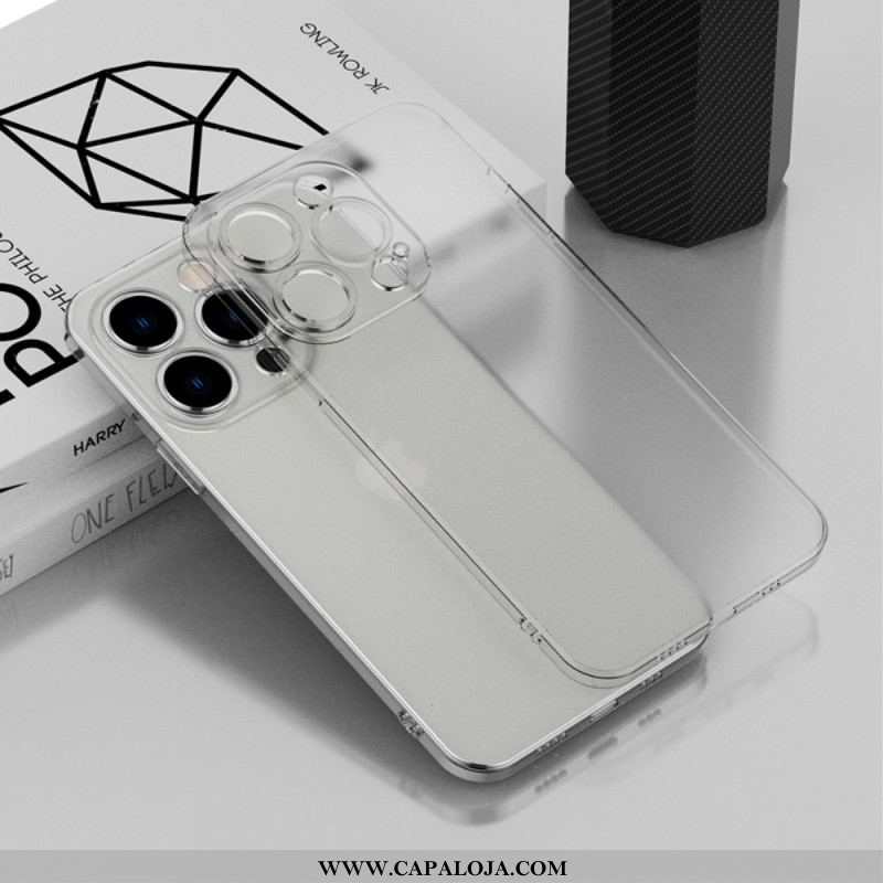 Capa Para iPhone 14 Estilo Metálico Transparente