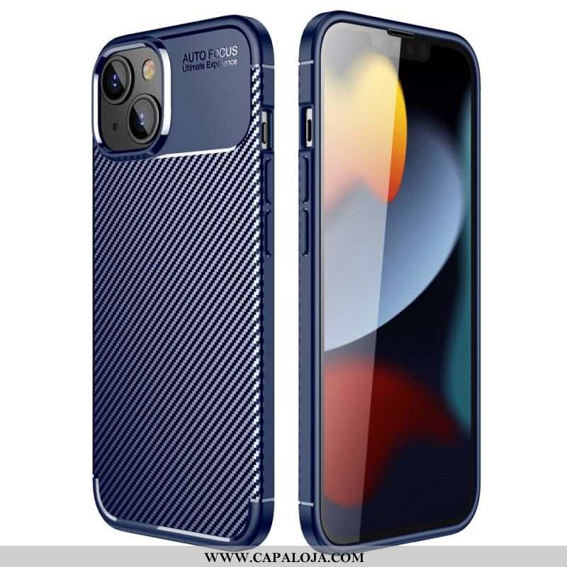 Capa Para iPhone 14 Fibra De Carbono Flexível