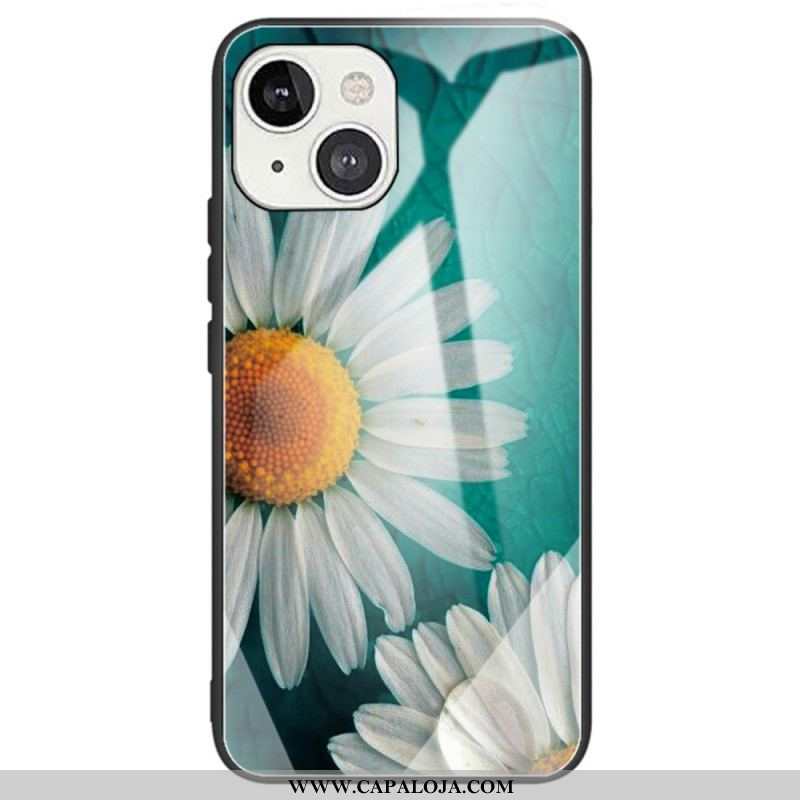 Capa Para iPhone 14 Flores De Vidro Temperado