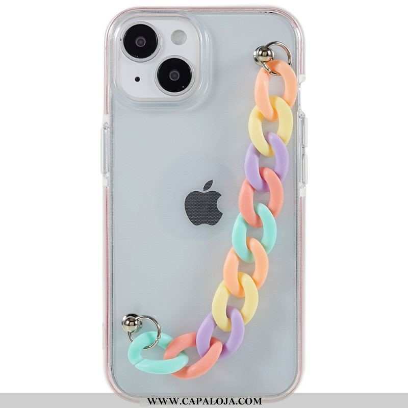 Capa Para iPhone 14 Plus Contas De Pulseira De Silicone