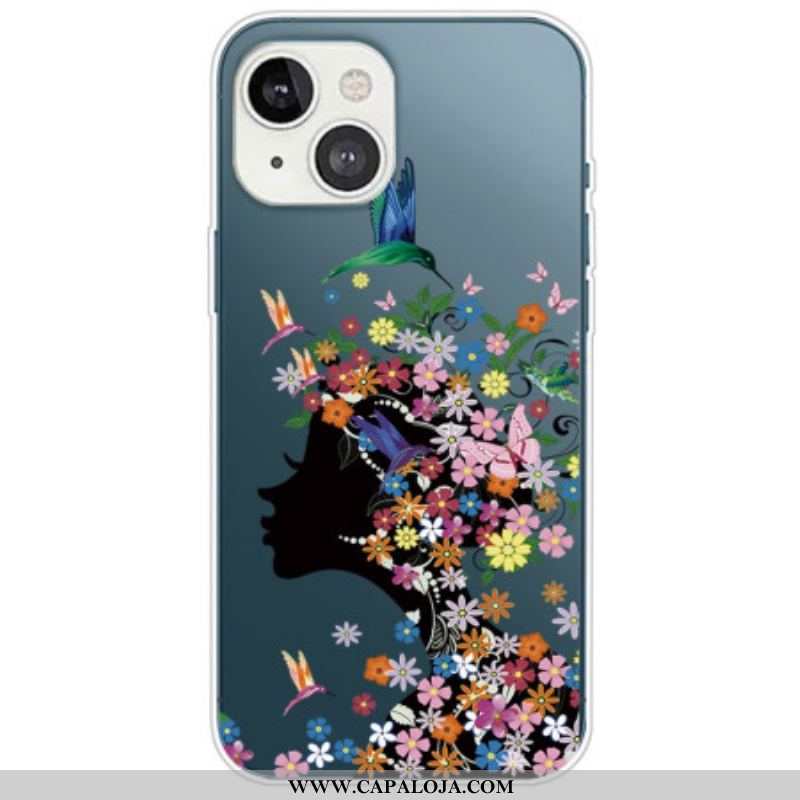 Capa Para iPhone 14 Plus Linda Cabeça De Flor