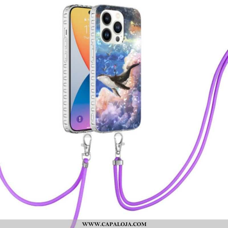 Capa Para iPhone 14 Pro Baleia Estilizada