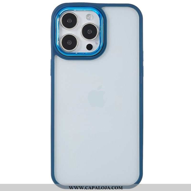 Capa Para iPhone 14 Pro Bordas Coloridas Transparentes