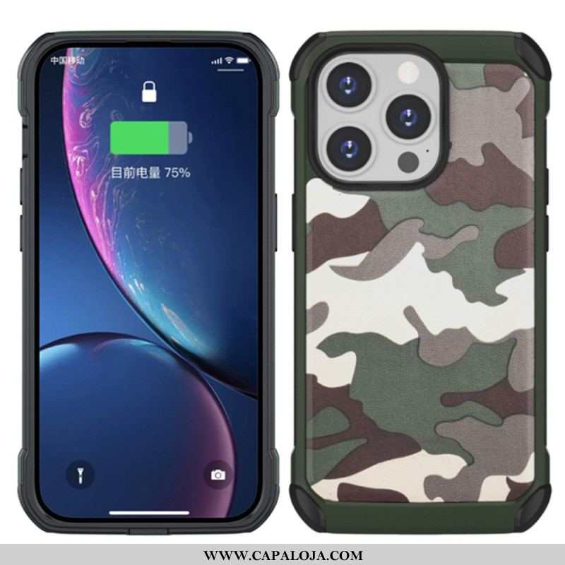 Capa Para iPhone 14 Pro Camuflagem Reforçada