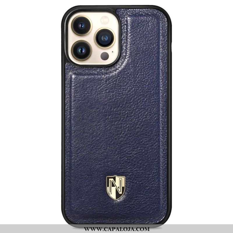 Capa Para iPhone 14 Pro Couro Genuíno Caseneo