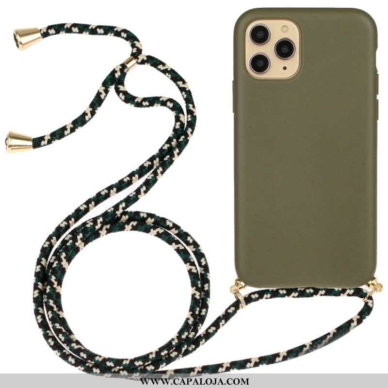 Capa Para iPhone 14 Pro De celular Cordão De Palha De Trigo